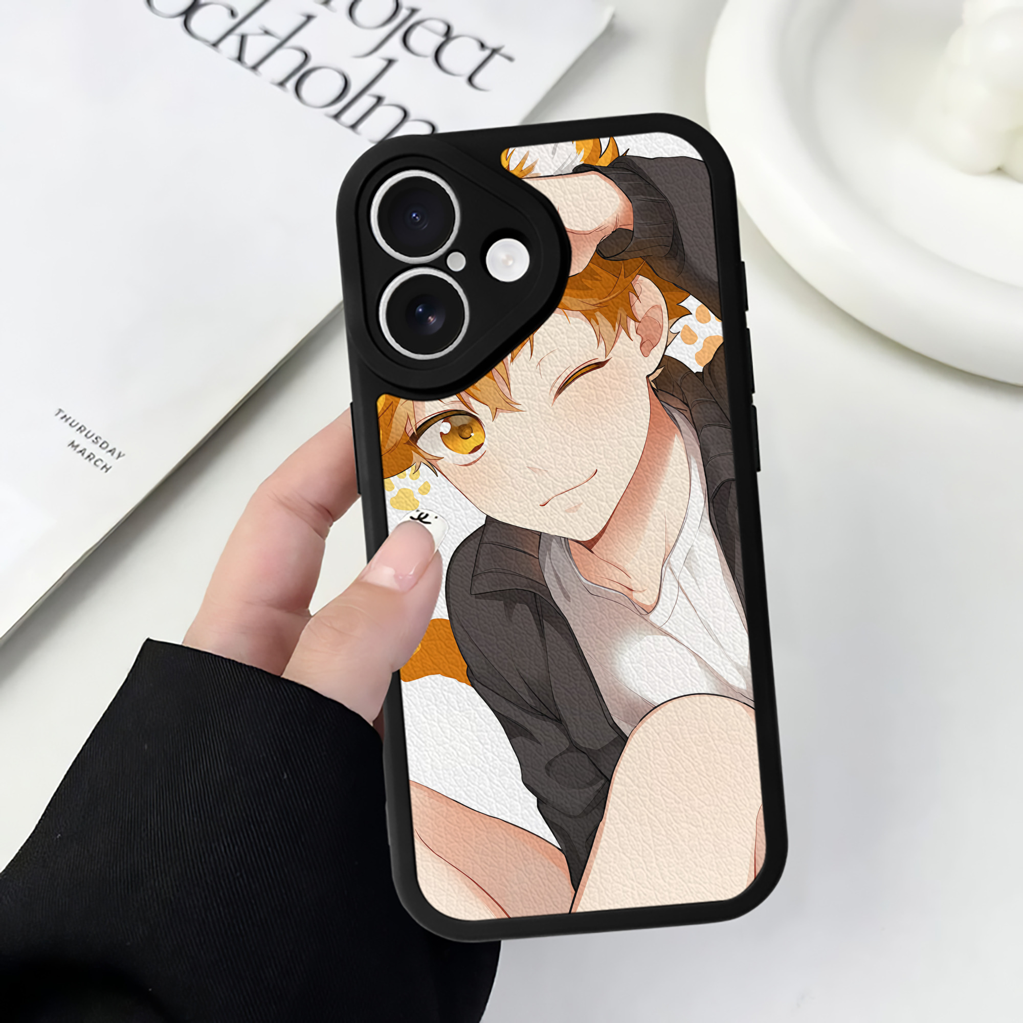 （画像用） ハイキュー!! Haikyu!! 【iPhone 16シリーズ対応】シリコンスマホケース（レザー調） 材質：シリコン